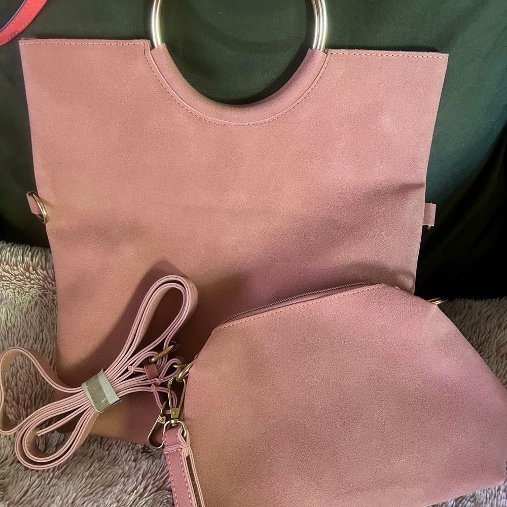Lulu’s Blush Pink Suede purse (Vegan suede)